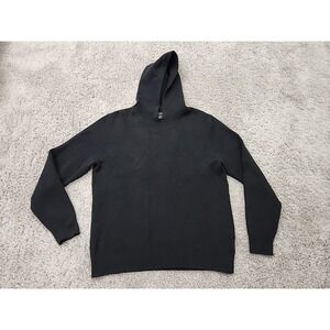 Lachlan Hoodie Sweater Mens L Black Knit Pullover Long Sleeve Preppy Casual